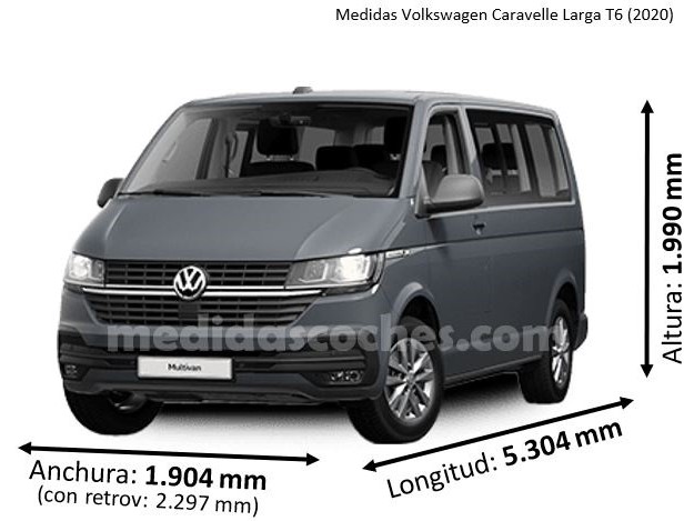 Medidas Volkswagen Caravelle Larga T6 2020
