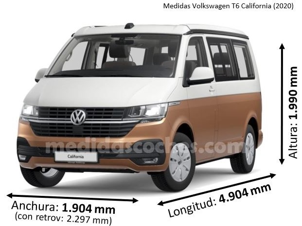 Medidas Volkswagen T6 California 2020