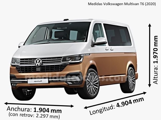 Medidas Volkswagen multivan t6 2020